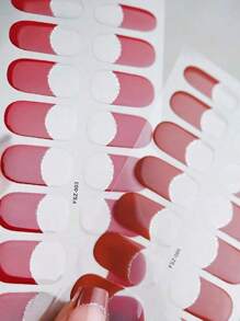 French Nail Stickers, French Semi-Cured Gel Nail Stickers, UV Gel Nail Stickers, Suitable For The Curvature Of Nail Art, DIY UV Lamp Cured Nail Stickers