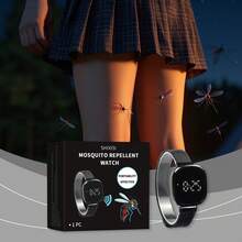 1 Pc Outdoor Sports Mosquito/Insect Repellent Watch, Metal Watch, Physical Mosquito & Insect Repellent, Reliable, Portable Mosquito Repeller, Premium Zinc Alloy Case/Strap, Unisex High-Tech Mosquito-Repelling Bracelet, Home & Travel Insect Repelling Device, Suitable For Various Occasions And People: Outdoor Camping, Hiking, Fishing, Travel, Gift For Friends & Family, Black Color - Black - View 1