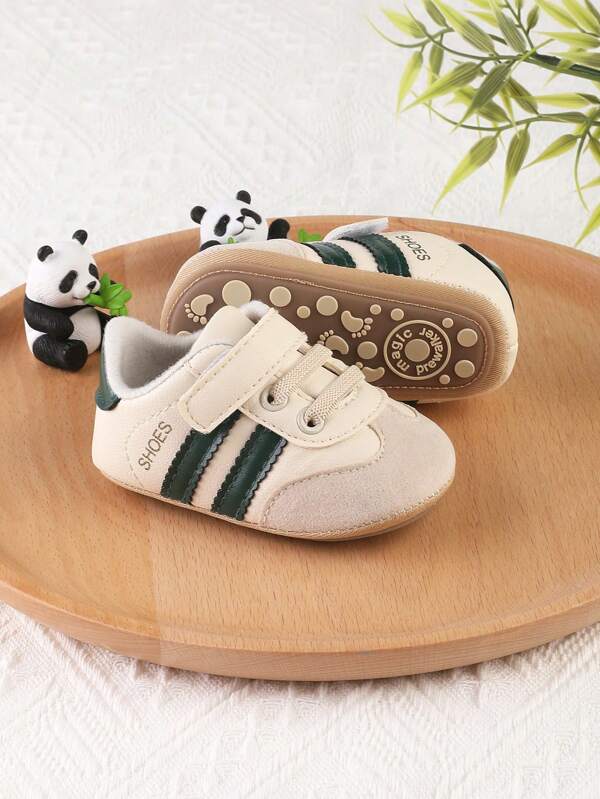 1 Pair Toddler Boys/Girls Hook And Loop Design Sports Shoes, Flat Soft Sole Shoes For 0-1 Years Old Babies Learning To Walk, Suitable For Spring, Autumn, Winter
