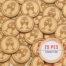 CYFUN DESIGN 20/25 PCS Eucalyptus Pattern Real Wax Sealing Stickers Self-Adhesive Wedding Invitation Envelope Seal Stickers For Decorating Wedding Invitations, Gifts,Back To School,School Supplies