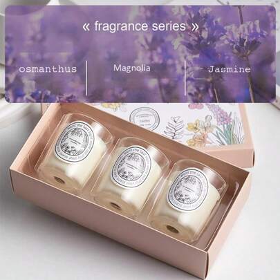 3件套家居香薰蜡烛套装，卧室氛围，持久香薰蜡烛，创意高端礼品盒，客厅/餐桌装饰