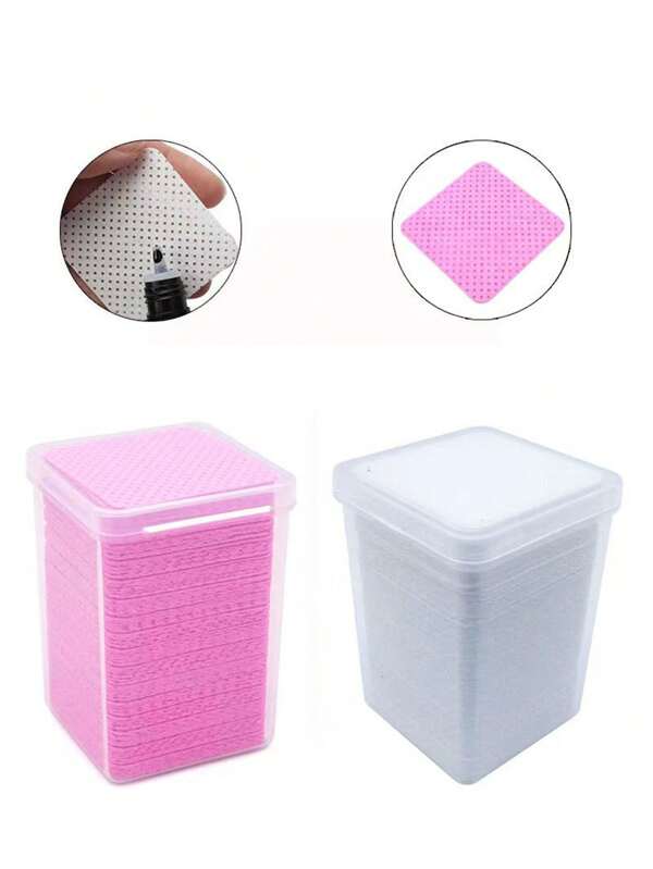1 pieza Almohadillas de algodón mágicas para limpiar el arte de uñas, pestañas hermosas, boquilla de botella de pegamento, almohadillas de limpieza, toallitas desmaquillantes de uñas, almohadillas de algodón para el lavado del arte de uñas