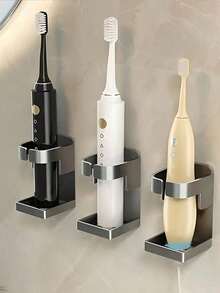 Electric Toothbrush Holder, Wall-Mounted Toothbrush Rack For Home, Bathroom Toothbrush Storage Organizer, Seamless Toothbrush Stand, Suitable For 90% Electric Toothbrushes, Bathroom Accessories, Home Decor, Household Furniture - Multicolor - View 4