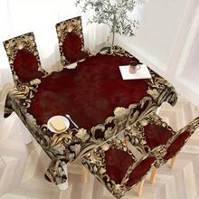 1/4/6件套“时尚创意印花椅套”/椅套套装，适用于室内家居餐厅、酒店现代日常装饰。桌布适用于方桌，弹力椅套可水洗 - YT-058 - 查看 18