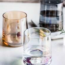1pc Colorful Minimalist Glass Cup Set, Household Wash Basin Ins Style Drinking Cup,Beverage/Whiskey Glasses For Summer