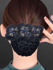 Plasă de păr profesională pentru asistentă medicală, accesorii de păr pentru stewardesă pentru cocuri, plasă de păr pentru hotel, accesorii de păr cu fundă coreeană, agrafe de păr pentru femei, accesorii de cap, agrafe cu gheare, gheare de păr, agrafe de păr, funde, drăguț - Multicolor - Vizualizare 17