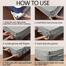 Lock Sheet Holders Keep Sheets Tight Heavy Duty Bed Sheet ,Heavy Duty Bedsheet Corner Tightener Clips, Easy Installation Bed Sheet Grippers Fixed For Mattress Protectors, Bedding(4 Pack) - 白色 - 查看 6