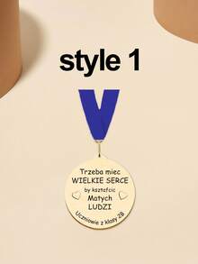 1pc Wooden Personalised Graduation Medals, Handmade Nursery And School Leavers Gifts, Personalised Nursery School Graduation Medals,Personalised Teacher Medal Gift Thank You Award School Hero Congratulations Best Teacher In The World - Red and Blue - View 26