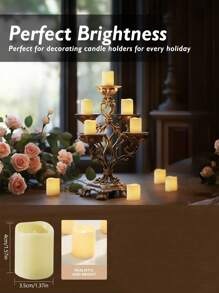 24Pack Flickering Flameless Votive Candles,200+Hour Electric Fake Candles,Battery Operated LED Tealight For Wedding Decor,Outdoor,Table, Halloween,Christmas,Valentine's Day Candlelight, Parties, Weddings, Anniversaries, Holidays And Proposals, Romantic Ambiance Lights For Wedding Table Decoration, Dining Room, Camping, Autumn Decoration, Harvest Day Decoration, Room Decoration, Bedroom Decoration(Warm White,Battery Included)