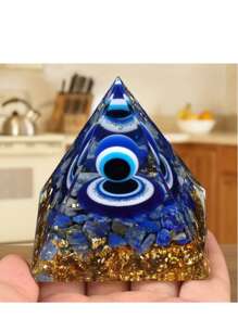 5 Cm Devil's Eye Natural Crystal Ball Pyramid Decorative Crystal Pebble, Suitable For Home Or Car Desktop Decoration.