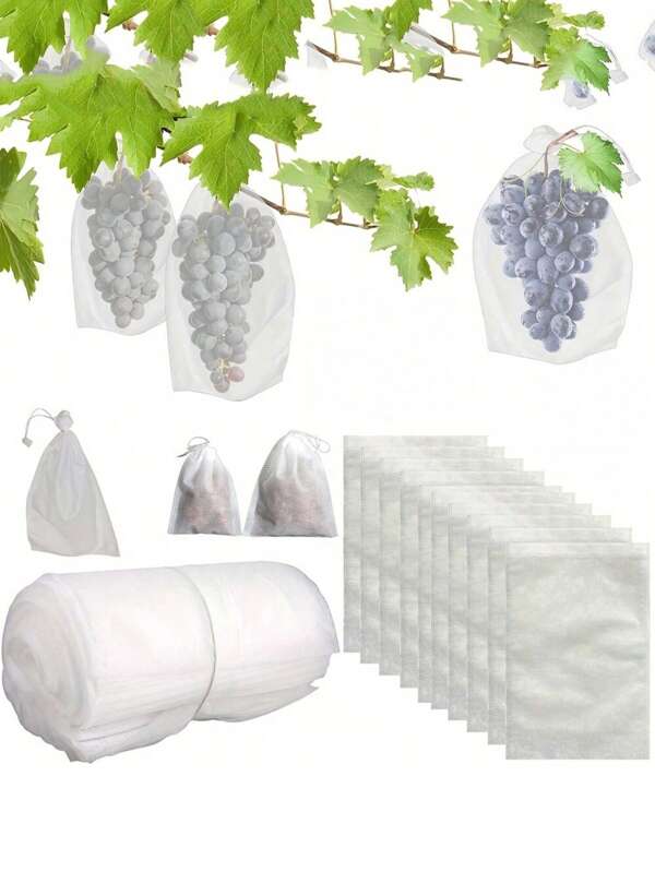 50/100 Fruit Protection Bags, Non-Woven Mesh Bag With Drawstring, Suitable For Storing Grape And Vegetable Garden Supplies And Shoes (Note: 9.45in * 14.17in)