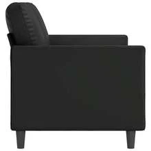 2-Seater Sofa Black Faux Leather, Metal, Foam Medium Durable-7822 - Multicolor - View 4
