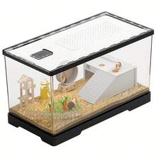 Hamster Cage, Transparent Hamster Luxury Villa, Acrylic Small Pet Cage, Suitable For Hamsters, Gerbils, Chinchillas, Large Space Anti-Chew Accessories - Clear - View 8