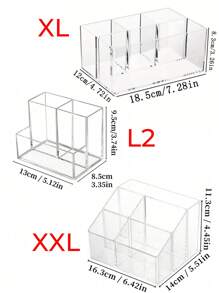 1 pieza Soporte transparente para brochas de maquillaje, organizador de tocador transparente de escritorio para lápices de cejas, productos para el cuidado de la piel, almacenamiento compacto de cosméticos para el baño y el dormitorio