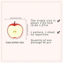 50pcs Red Apple-Style Fresh & Simple Creative Decorative Stickers For Audio Speakers, Desks And Stationery, In Korean Style, School Supplies,Back To School