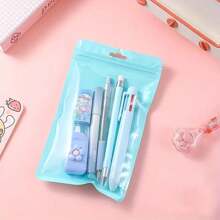 6er Schreibwaren-Set, Geburtstagsgeschenk, Kugelschreiber, Bleistift, Radiergummi, Korrekturflüssigkeit für Schule/Büro, Zeichenwerkzeug-Set, verschiedene Farben erhältlich: Pink, Blau, Lila, Grün, Schulmaterial, Rückkehr zur Schule