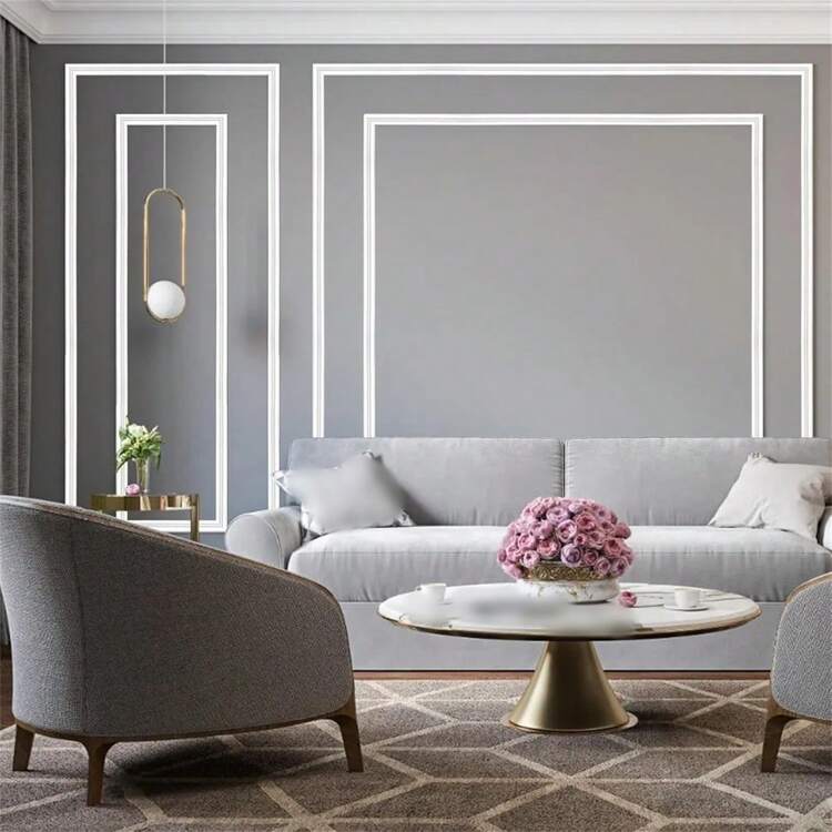 1pc 2m/78.74in Self-Adhesive 3D Wall Molding Trim, White Flexible DIY Wall Decor Strip, Suitable For Mirrors, Window Frames And Home Decor - Multicolor - View 10