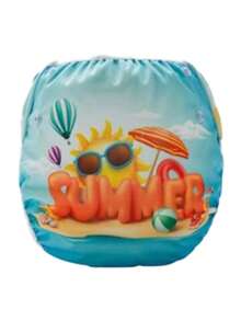 1pc Printed Reusable Cloth Swim Diaper, Soft Breathable Lining, Vibrant Print Provides Dopamine, Baby Swimming Trunks, Training Pants - Multicolor - View 10