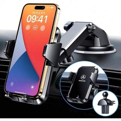 1Pc Car Phone Holder Adsorption Cell Mounting Truck Bracket Embrace - Suitable For Adjustable Mounting - Suitable For All Models Of Car Phone Holders
