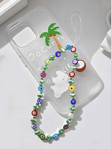 1 件绿色仿珍珠玻璃串珠邪眼手机挂饰、相机、耳机吊坠 - 彩色 - 查看 2