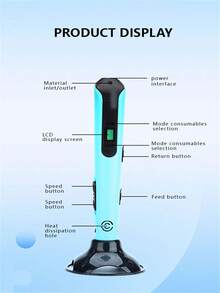 Długopis 3D do nauki dla dzieci, magiczny długopis do rysowania i tworzenia rysunków 3D, działający w temperaturze pokojowej, z 3 regulowanymi prędkościami, wymianą filamentu jednym kliknięciem, edukacyjna zabawka do samodzielnego rysowania i interaktywna zabawa dla rodziców i dzieci, odpowiednia dla chłopców i dziewczynek w wieku 3-12+ lat, kreatywny prezent (długopis, filament, kolor i styl losowe) - Wielokolorowe - Zobacz 7