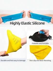 1 Pair Of Waterproof Latex Shoe Covers, Waterproof On Rainy Days, Thickened And Wear-Resistant, Waterproof Shoe Covers, Portable Foot Covers Suitable For Outdoor Hiking, Cycling, Tourism, Camping, Rainproof And Waterproof