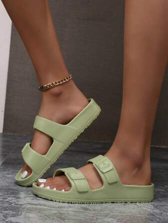 Dames zomerpantoffels in effen kleur, lichtgewicht en comfortabele EVA indoor unisex sandalen, outdoor strand slippers