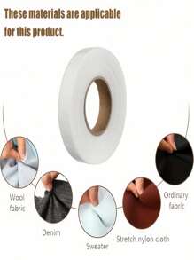 Cinta de entretela de tela no tejida de doble cara con bordes termoadhesivos, para costura DIY, sombreros, dobladillos de ropa; material de nylon, blanco; accesorios de costura; tela no tejida; ajustador de largo para vaqueros y ropa; accesorios de costura; cinta para dobladillos; uso doméstico; forro adhesivo de tela no tejida; apto para reparación de ropa y manualidades; colores aleatorios