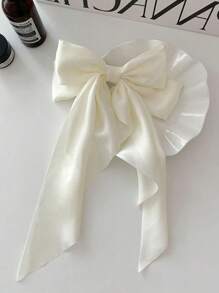 1pc Bohemian Style Double Bow Satin Hair Clip, Simple & Elegant Hair Accessory, Claw Clips, Clips For Hair, Hair Slide, Hair Claws