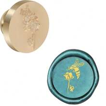 CYFUN DESIGN 1 PC Minimalist Floral Series Wax Seal Stamps 25mm Solid Brass Engraved Fire Lacquer Stamp Heads NO Handle For Decorating Notebook Gifts And Greeting Cards (Lilies, Spring Branches, Flower Bushes, Chimes Patterns) Back To School,Back To School,School Supplies