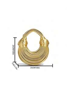 Bag Preference Bag Female Summer 2025 New Bag Small Fashion Creative Personality Popular Handbag Woven Bag Noodle Bag - 金色 - 查看 9
