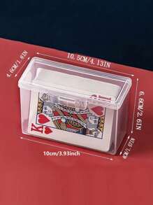 1/2 pièces Boîte de cartes à jouer, étui clair de jeu de cartes, deux images de pokers peuvent être placées (sans cartes), cadeau de Noël, d'Halloween et de Thanksgiving