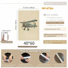 航海主题婴儿房墙面装饰套装 - 1 件复古交通主题艺术品，包含做旧蓝色帆船/蒸汽火车/双翼飞机图案（婴儿房艺术画廊）。复古交通装饰画，帆船主题婴儿房艺术品，蒸汽火车主题墙面装饰，双翼飞机主题婴儿房装饰。 - 彩色 - 查看 12