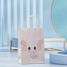 2/12/24pcs/Set Kraft Paper Animal Gift Bags, Elephant, Lion, Monkey, Tiger, Zebra, Giraffe Designs, Suitable For Wedding, Party, Birthday, Mother's Day, Graduation Packaging Bags, Party Favor Bags