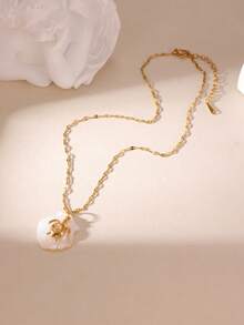 1 件 18K 不锈钢彩虹贝壳太阳海星海马吊坠项链，适合女性日常和度假佩戴（天然贝壳颜色和纹理可能略有不同） - 彩色 - 查看 20