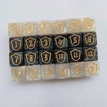 12pcs/24pcs MTG Dice Counter Set - Black Dice With Bold Yellow Number 1-6 And 7-12, Plastic D6 Dice, For Magic: The Gathering, TCG, RPG, Card Games - Basic Game Accessory, Family Dice Game Series - Multicolor - View 4