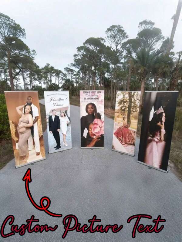 1/5pcs - Personalized Picture And Text Posters, Custom Frameless Canvas Commercial Posters, Wedding Welcome Posters, Custom Birthday Party Posters, Wedding Welcome Logo Templates, Graduation Welcome Posters, Wedding Items, Wedding Decorations,Art Activities For Children