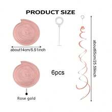 6件/12件/套 玫瑰金双尾螺旋吊坠，PVC材质，适用于婚礼、生日、周年纪念装饰，漩涡花朵装饰，活动装饰 - 彩色 - 查看 13