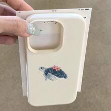 1 件 TPU 材质花卉海龟图案手机壳，适用于 Apple// 手机 - 白色 - 查看 4