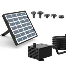 1 Set Solar Powered Water Pump Kit, 1.5W Mini Solar Panel Driven Pump, Separate Solar Panel And Pump, No Battery Needed, Comes With 4 Nozzles, Ground/Wall Mount, Plastic Bird Bath Fountain, Mini Pond, Solar Powered, Non-Detachable Photovoltaic System, Suitable For Birds, Bees And Butterflies, Outdoor Water Features, Garden, Small Pond, Patio And Fish Tank