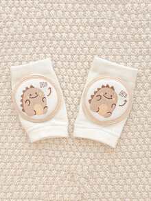 1 Pair Baby Crawling Knee Pads With Embroidery Design, Anti-Slip Mesh Fabric, Breathable Material, Suitable For 0-3 Years Old Children Crawling, Walking, Outdoor/Indoor Activities And Anti-Slip Protection