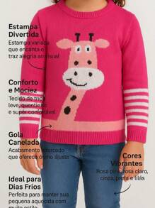 Kit 3 Suéter Feminino Infantil Menina Modelo Variadas blusas de lã Agasalho