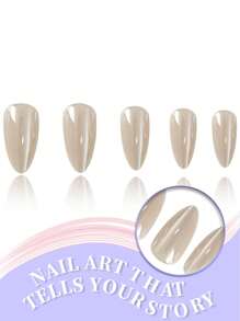 Juego de 24 uñas postizas de forma almendrada y cortas con acabado perlado brillante y construcción resistente. Incluye pestañas autoadhesivas y lima de uñas. Proporciona instantáneamente un brillo y una fuerza de calidad de salón, perfecto para la oficina o el uso casual.