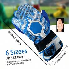 JIANNA 一双蓝色足球训练7码守门员手套 - 藍色 - 查看 5