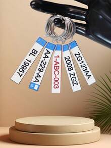 1 Stück Schlüsselanhänger mit individueller Kfz-Kennzeichen Plakette, individueller Name Schlüsselanhänger, individueller Kfz-Kennzeichen Schlüsselanhänger, individueller Nummernschildacryl Schlüsselanhänger, personalisierter Autoschlüsselring, individuelle Kfz-Accessoires für Familienmitglieder, Schulmaterial, Rückkehr zur Schule, Schulgeschenk, für Büro, für Schule, für Klassenzimmer, für Lehrergeschenke, für Jungen und Mädchen, für Teenager, Oberschüler, Studenten, bunt, süß, niedlich, witzig, Kawaii, Y2K, stylisch, individualisiert, ideale Geschenke für ihn, zarte Romantik, Wintermode, Reiseorganizer, 2000er Stil - Schlüsselanhänger aus Stahl + Ring zum Aufhängen - Übersicht 3