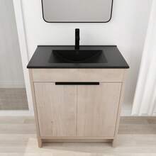 30 Inch Freestanding Bathroom Vanity With Black Ceramic Sink & 2 Soft-Close Cabinet Doors - Multicolor - View 9