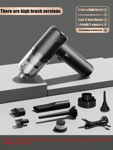 1 件车载无线吸尘器，多功能大功率可充电手持式吹风机除尘器，适合家用 - 黑色 - 查看 14