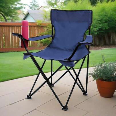 Sillas de playa portátiles y plegables. Plegable. Silla de camping plegable con portavasos y respaldo, adecuada para picnic, al aire libre, pesca, impermeable, práctica y ligera, embolsable, con cómodo reposabrazos y Marco de Acero Resistente