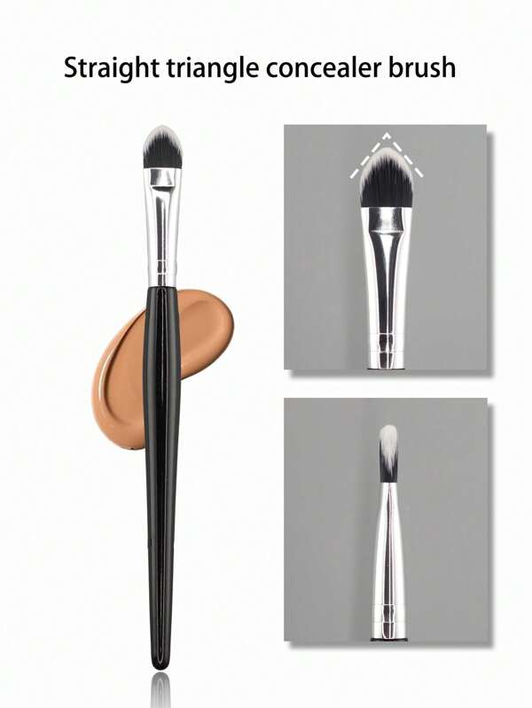1pc Triangle Concealer Brush, Pointy Design Suitable For Precise Concealing, Can Be Used For Eye Area And Wrinkles, Applicable To Foundation, BB Cream And Other Cosmetics, Easy To Use
