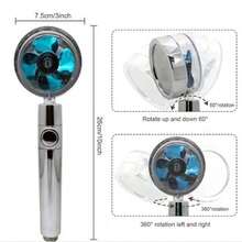 1 Turbocharged Shower Head, A Shower Head With Turbine/Fan, Mist Head, Supercharged Shower Head, Water Heater Lotus Fluffy Head, Bathroom Shower Spray Head, Shower Head, Bathroom Five Golden, Providing A Wonderful Shower, Bathroom Accessories Bathroom Accessories Bathroom Tools
